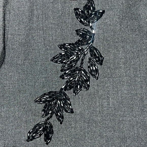 Anthropologie Robert Rodriguez cropped pants with beaded details | Gray | Size 8 - Picture 6 of 6